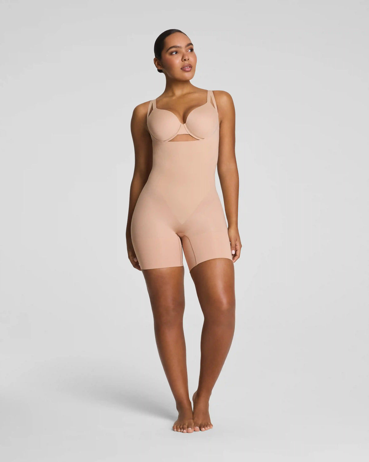 SPANXsculpt® GoFigure Open-Bust Mid-Thigh Bodysuit | Chai