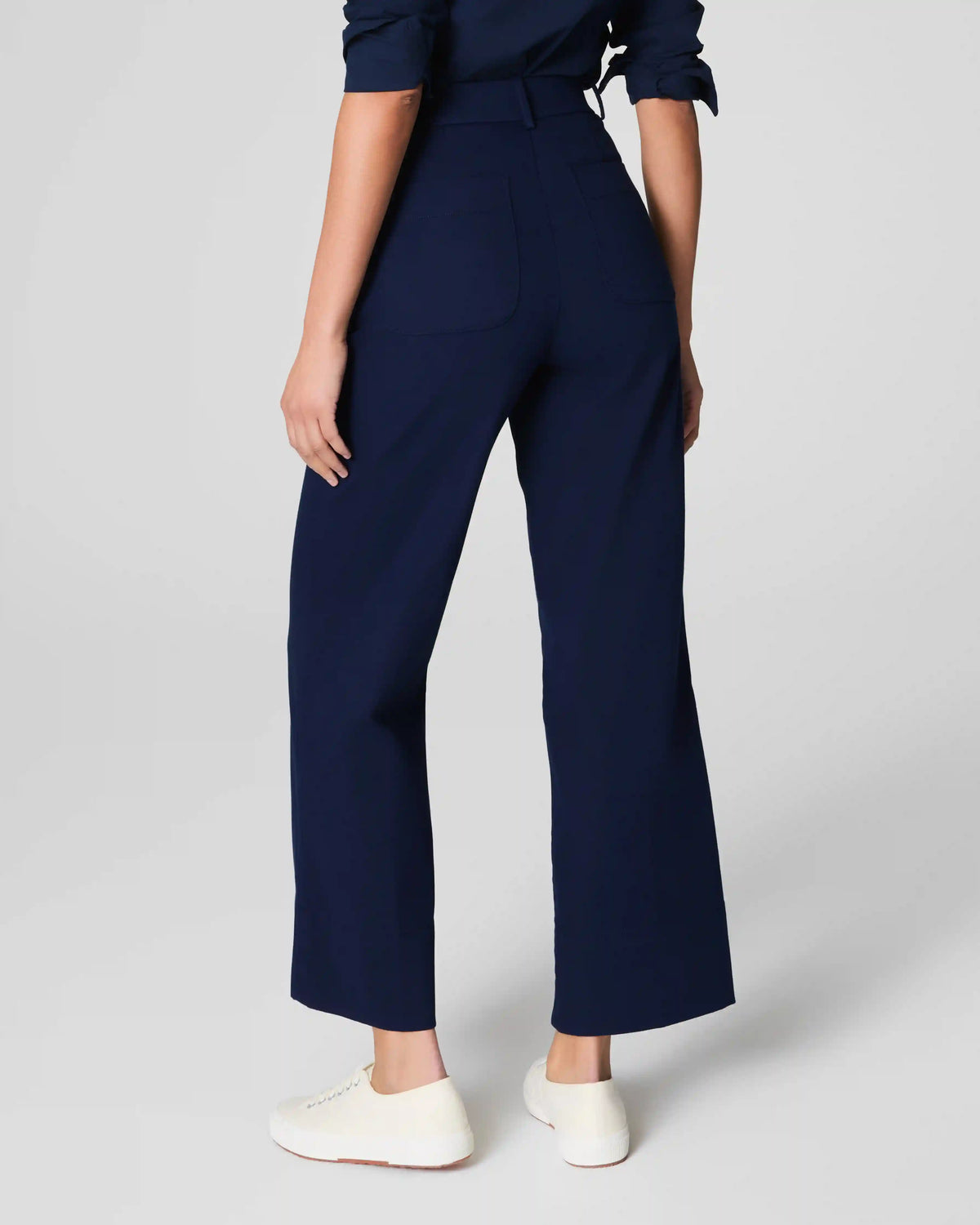 SPANXsupersmooth® Stretch Twill Cropped Wide Leg Pant | Timeless Navy