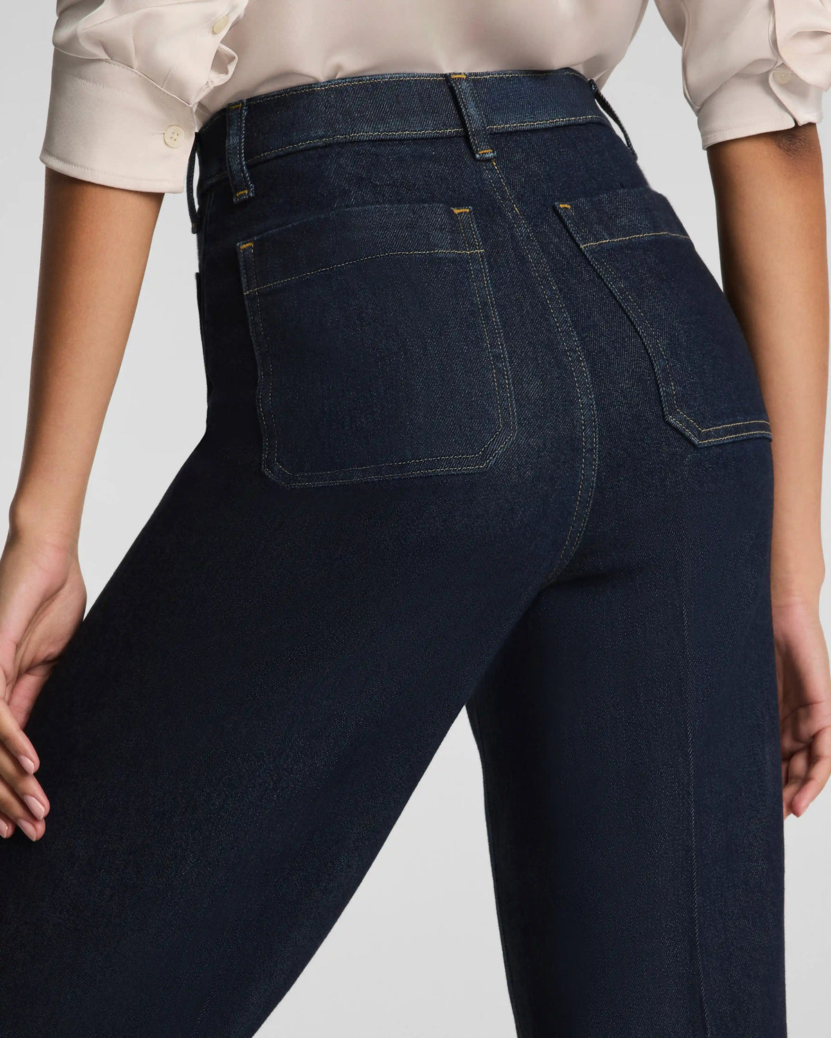 SPANXshape® Authentic 360 Easy Flare Jeans with Patch Pockets | Marina