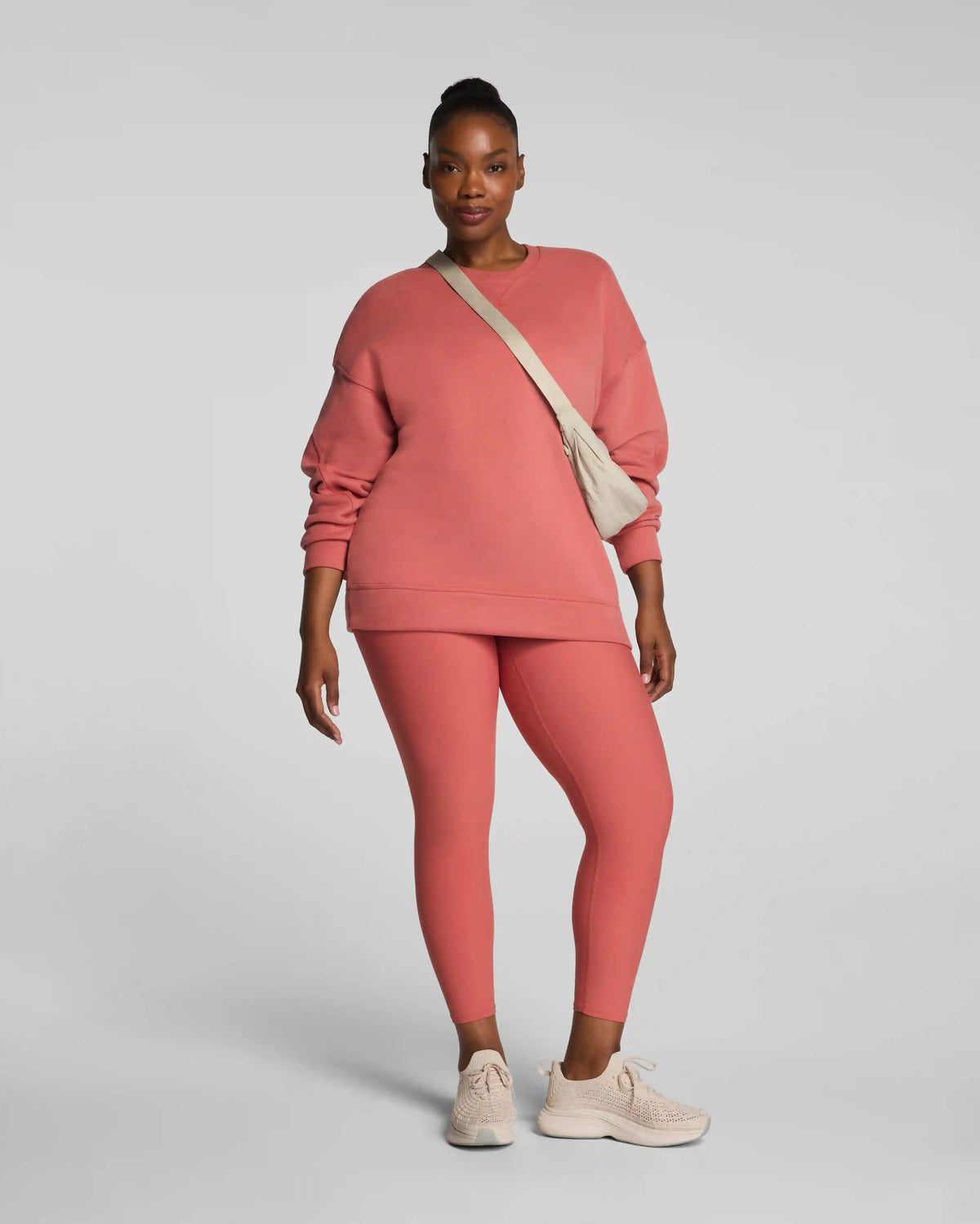SPANX® BoostUp Cotton Fleece Crewneck Tunic | Clay