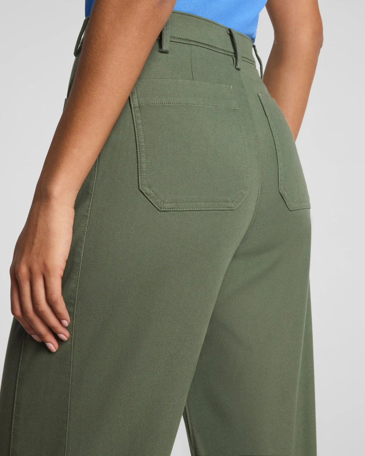 SPANXsupersmooth® Stretch Twill Utility Barrel Leg Pant with Patch Pockets | Eucalyptus