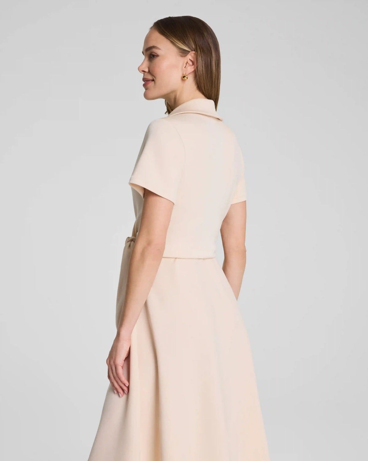 SPANX AirEssentials® Collared Tie-Waist Midi Dress | Toasted Coconut