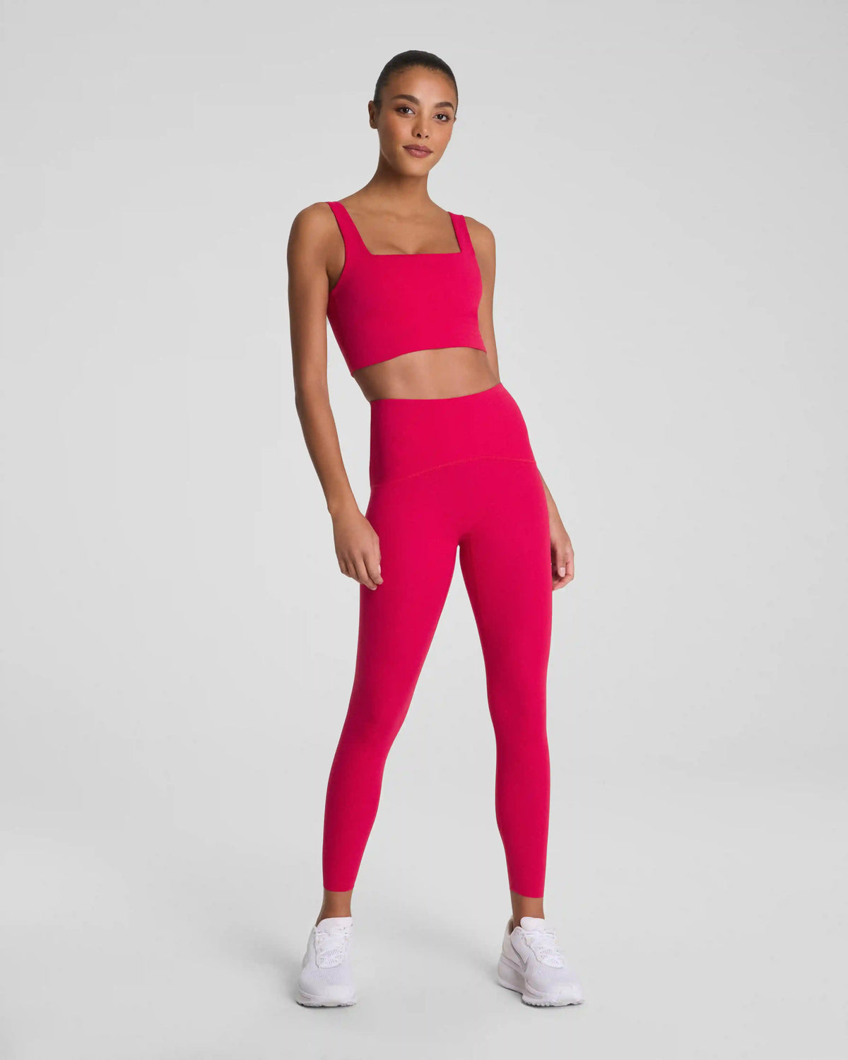 SPANX® BoostUp Cropped Square Neck Shelf Tank | Fuchsia