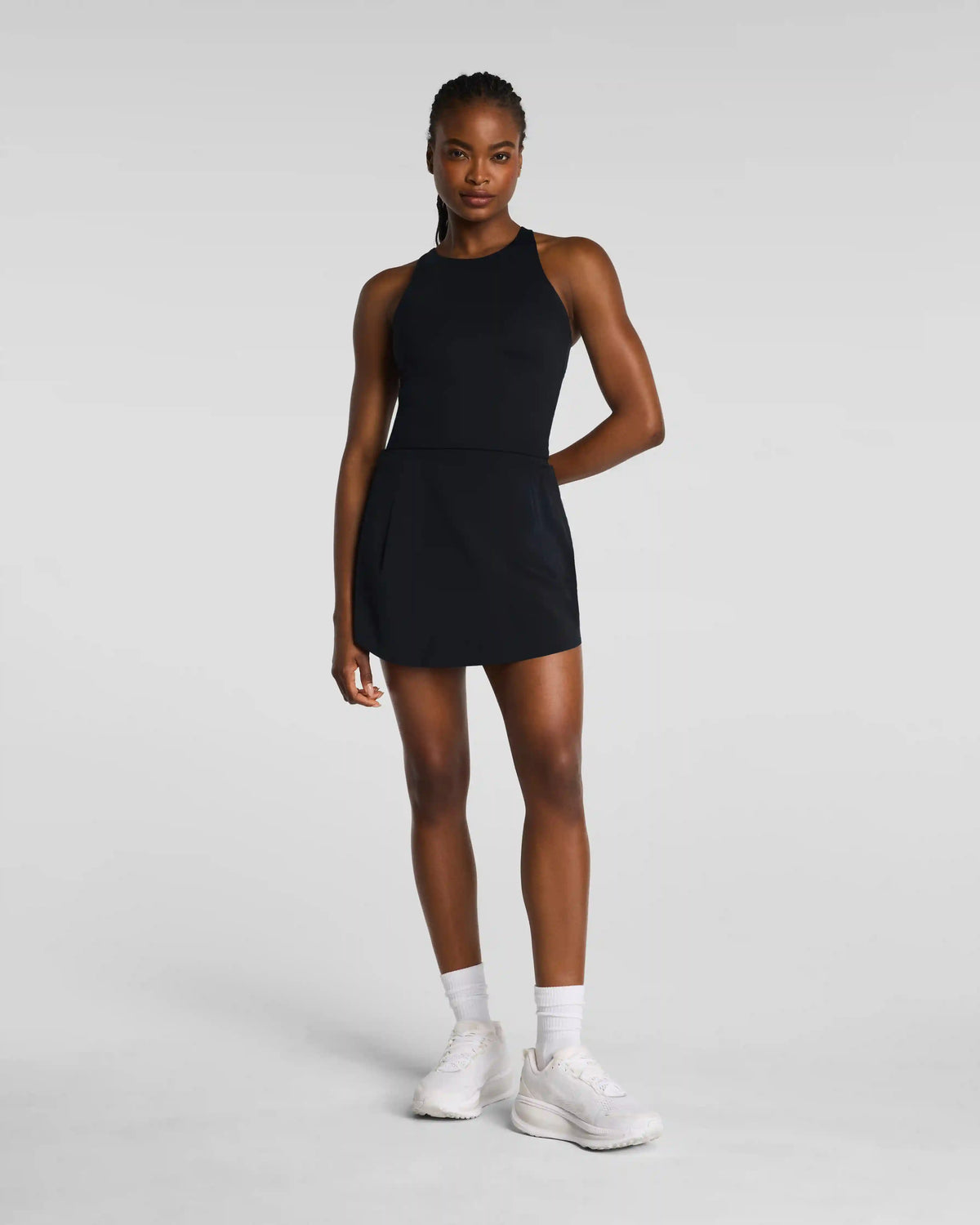 SPANX® BodyLine High Neck Cropped Tank with FlexForm Cups | Very Black