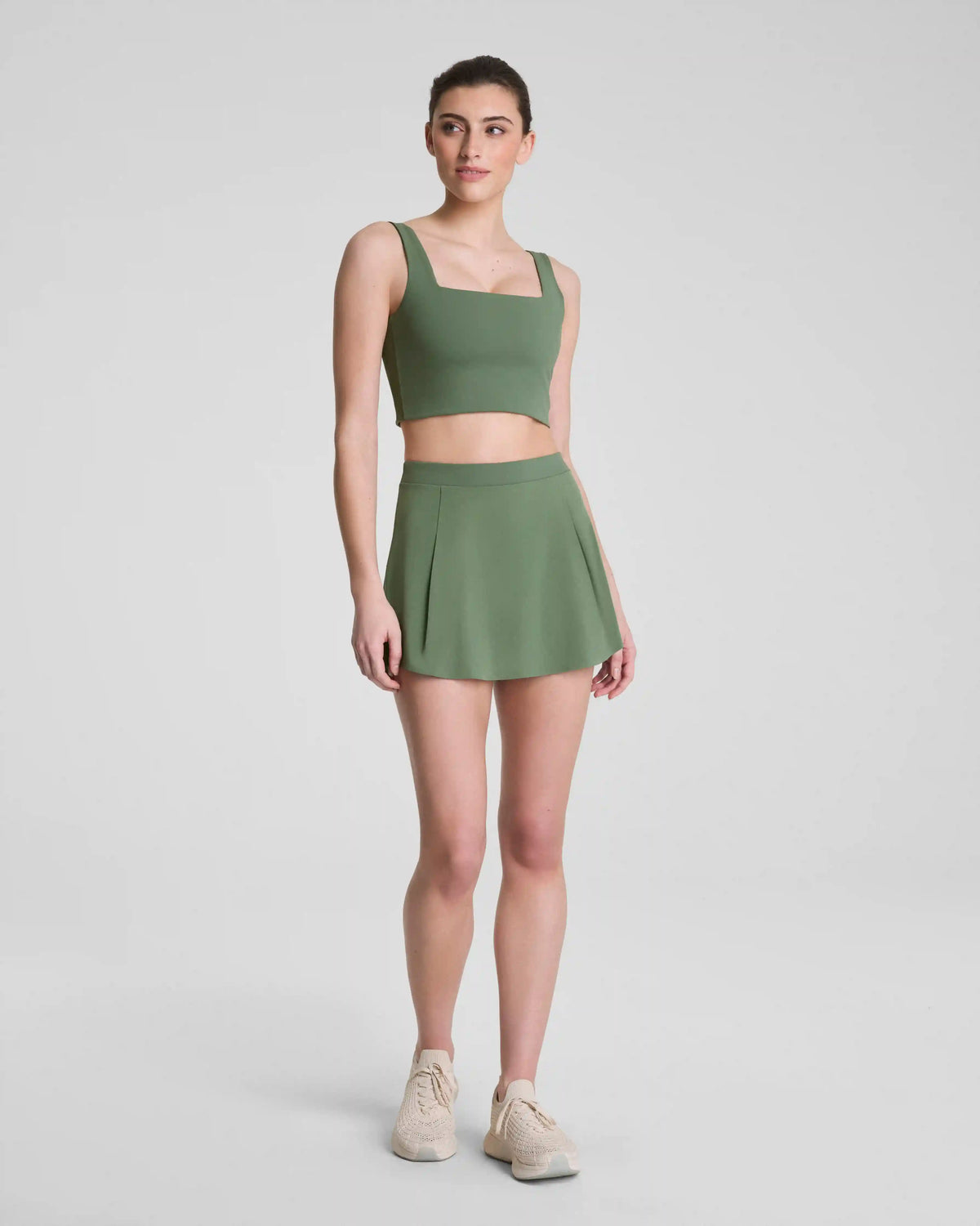 SPANXshape® BoostUp Pleated Skort, 14" | Eucalyptus