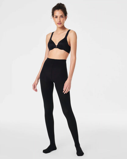 SPANXshape® Rib Knit Shorty Tights | Very Black