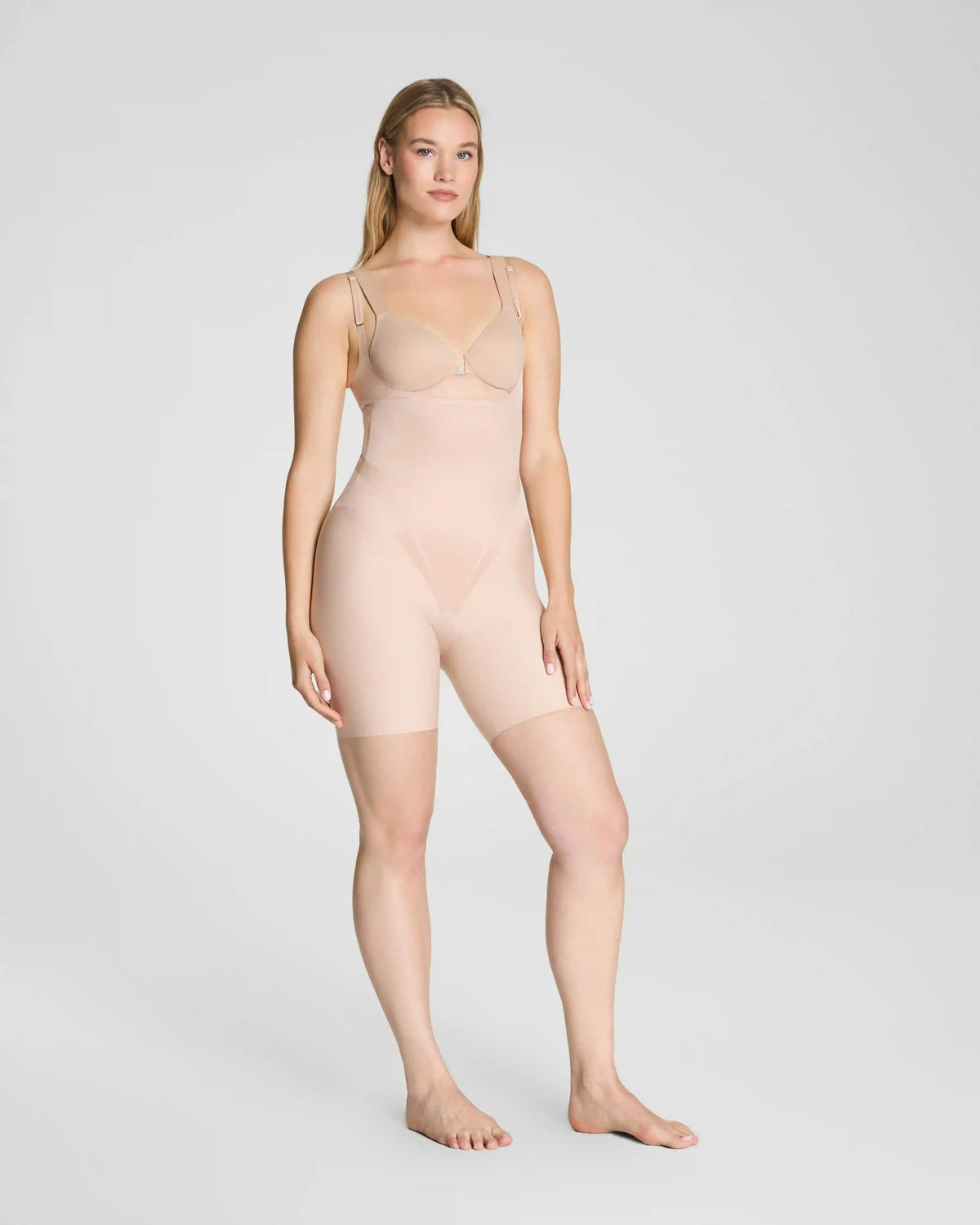 SPANXsupersculpt® Transform Open-Bust Mid-Thigh Bodysuit | Champagne Beige