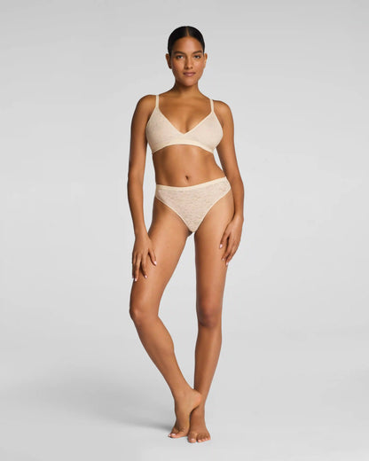 SPANXsupersmooth® Day to Date Night Lace Thong | Toasted Coconut