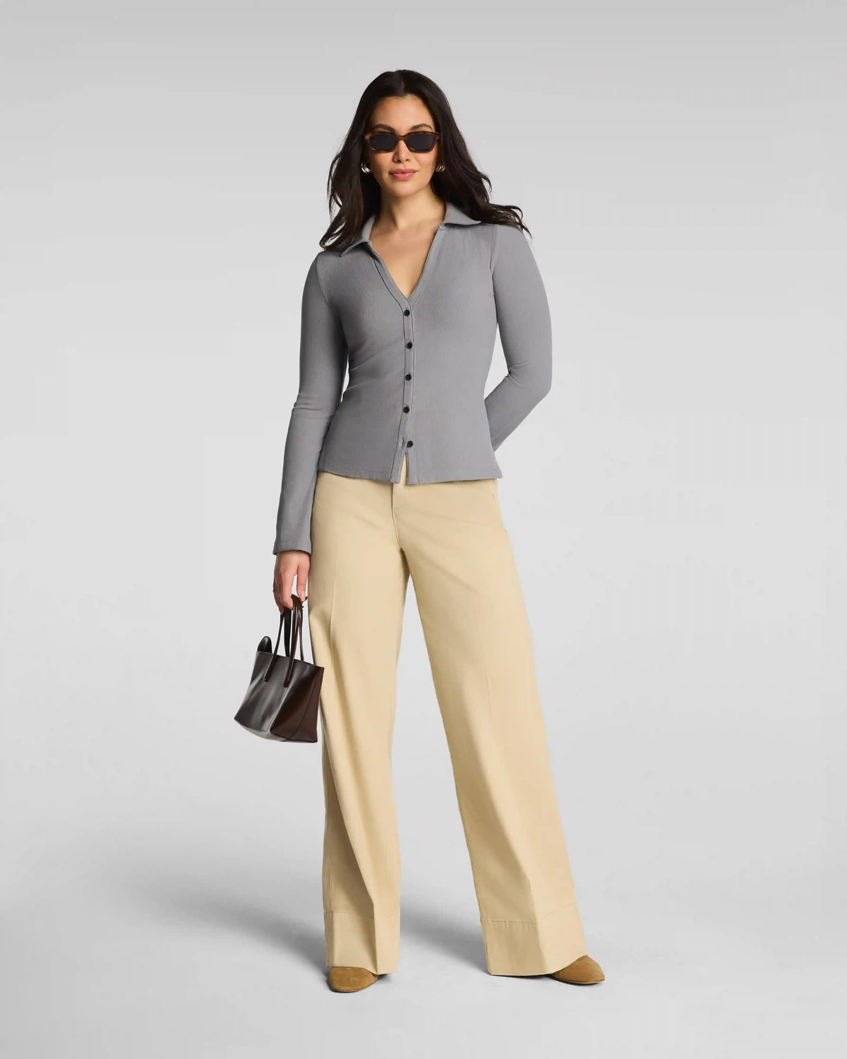 SPANXsupersmooth® Stretch Twill Wide Leg Pant | Sandbar