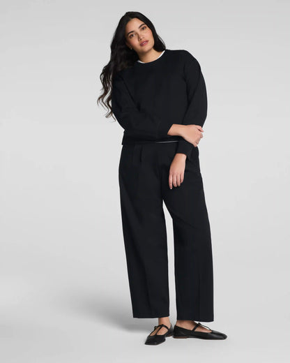 SPANX® Ponte Crewneck Long Sleeve Top | Classic Black