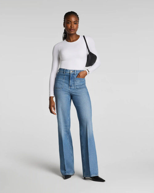 SPANXshape® Authentic 360 Easy Flare Jeans with Patch Pockets | Elysian