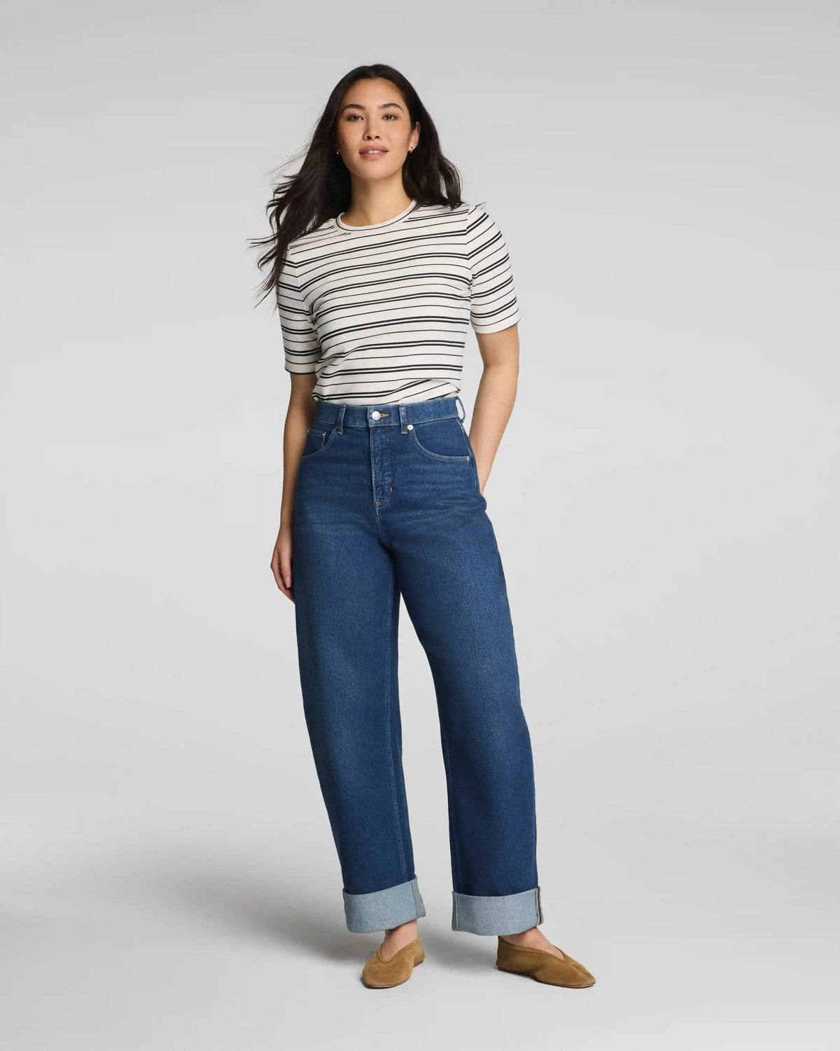 SPANXshape® Authentic 360 Cuffed Horseshoe Jeans