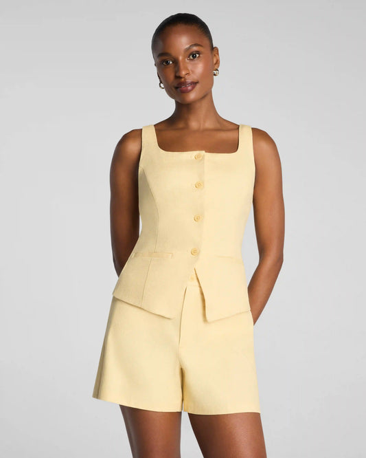 SPANX® EasyBreezy Cotton Linen Button-Down Vest | Sunbeam