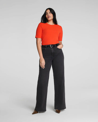 SPANX® Ribbed Knit Crewneck Tee | Poppy