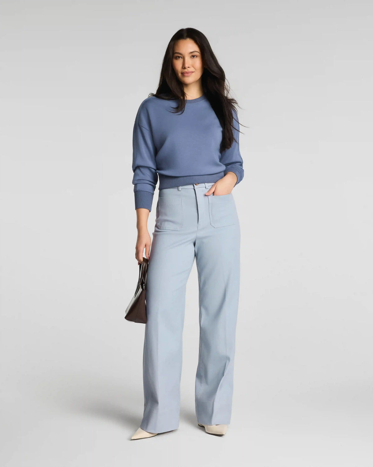 SPANXsupersmooth® Stretch Twill Wide Leg Pant with Patch Pockets