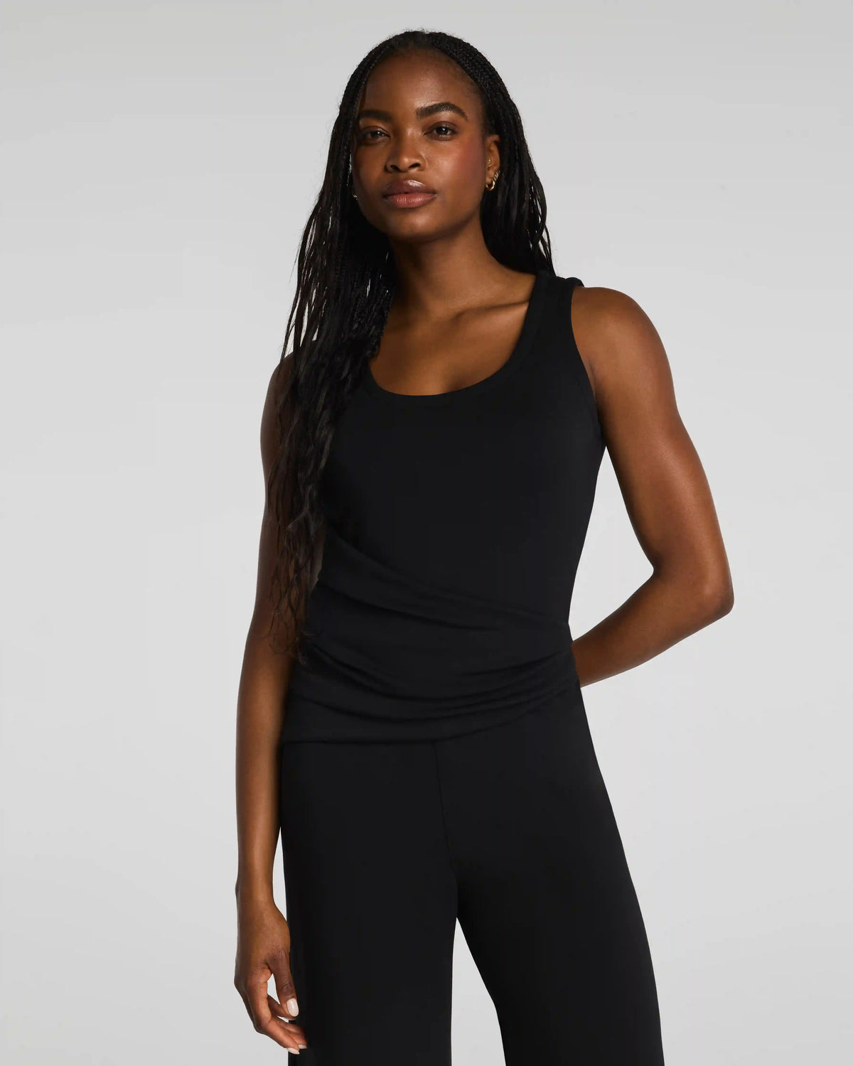 SPANX AirEssentials® Draped Sleeveless Jumpsuit | Very Black