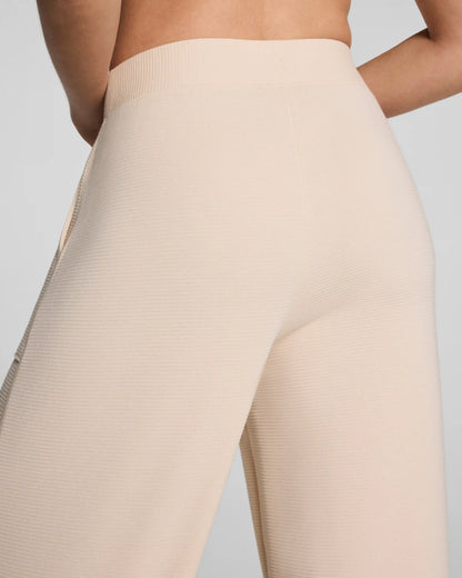 SPANX AirEssentials® French Rib Wide Leg Pant | Toasted Coconut