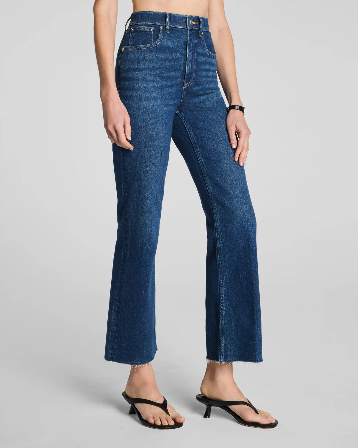 SPANXshape® Authentic 360 Raw Hem Kick Flare Jeans | Adriatic Blue