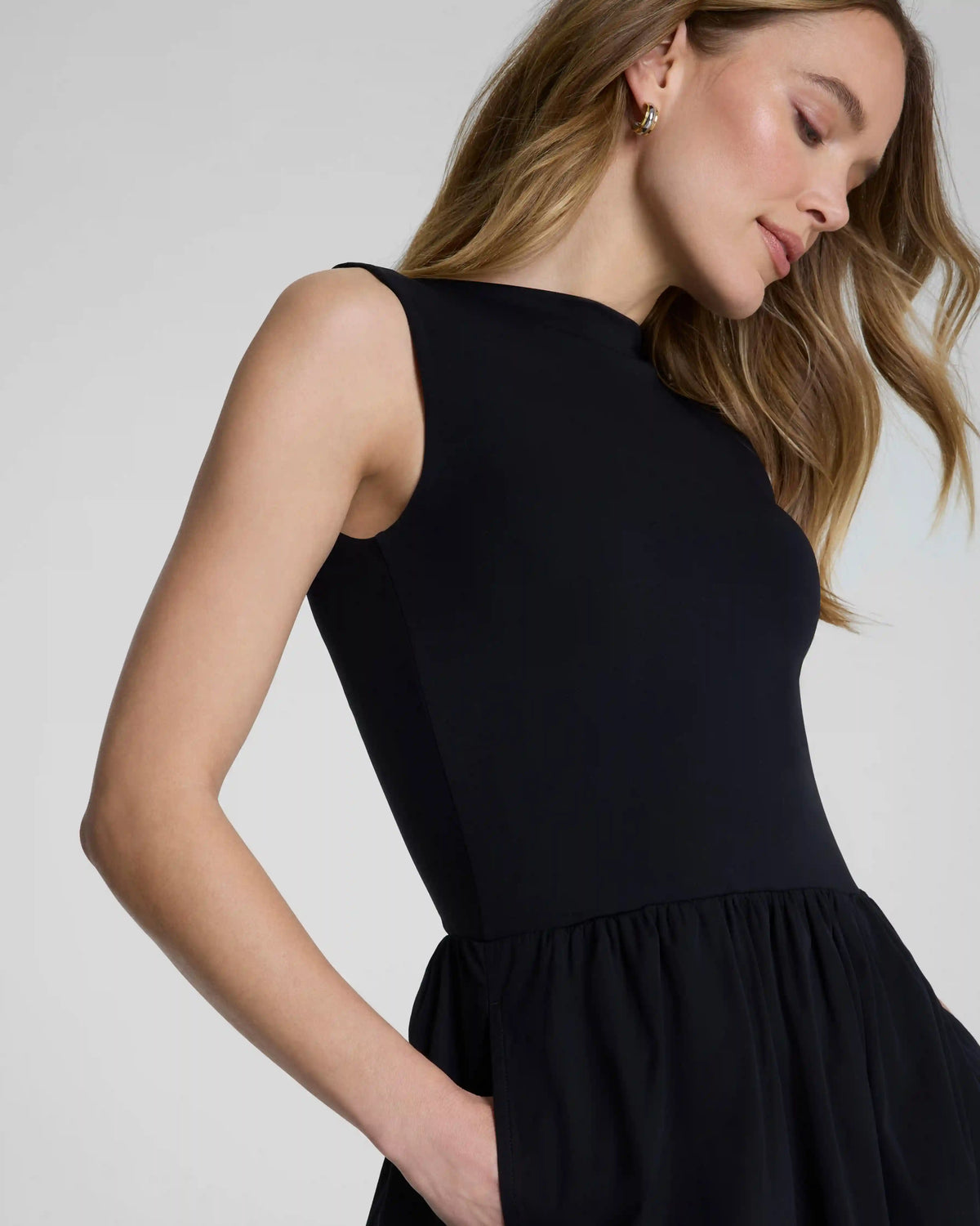 SPANXsmooth® Jersey High Neck Midi Dress | Classic Black