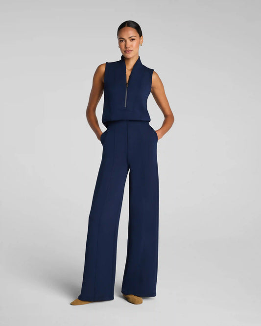 SPANX AirEssentials® Shawl Collar Half Zip Jumpsuit | Timeless Navy