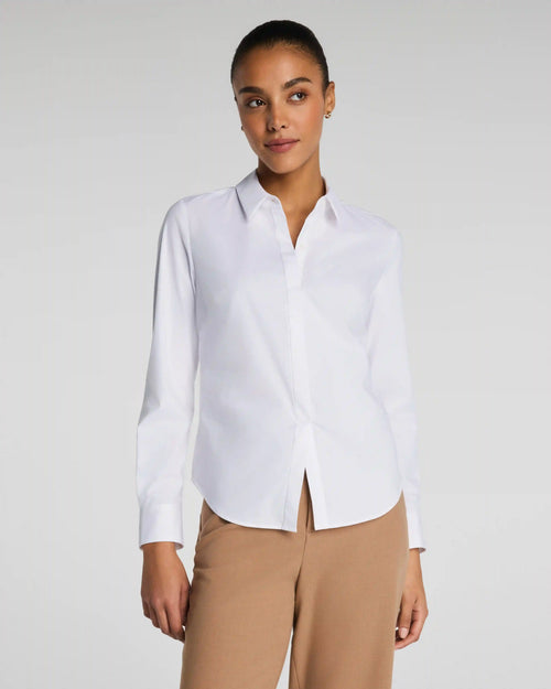 SPANX® Poplin No-Gape Tailored Button Down | Classic White