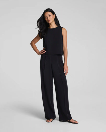 SPANX® CarryOn Pleated Wide Leg Pant | Classic Black