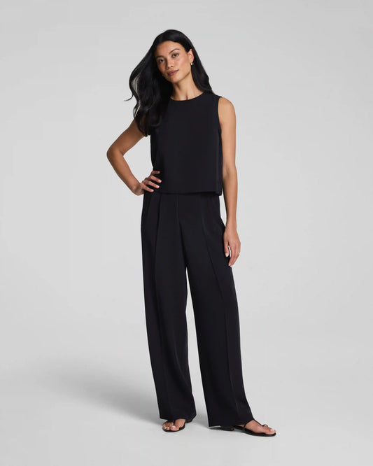 SPANX® CarryOn Pleated Wide Leg Pant | Classic Black