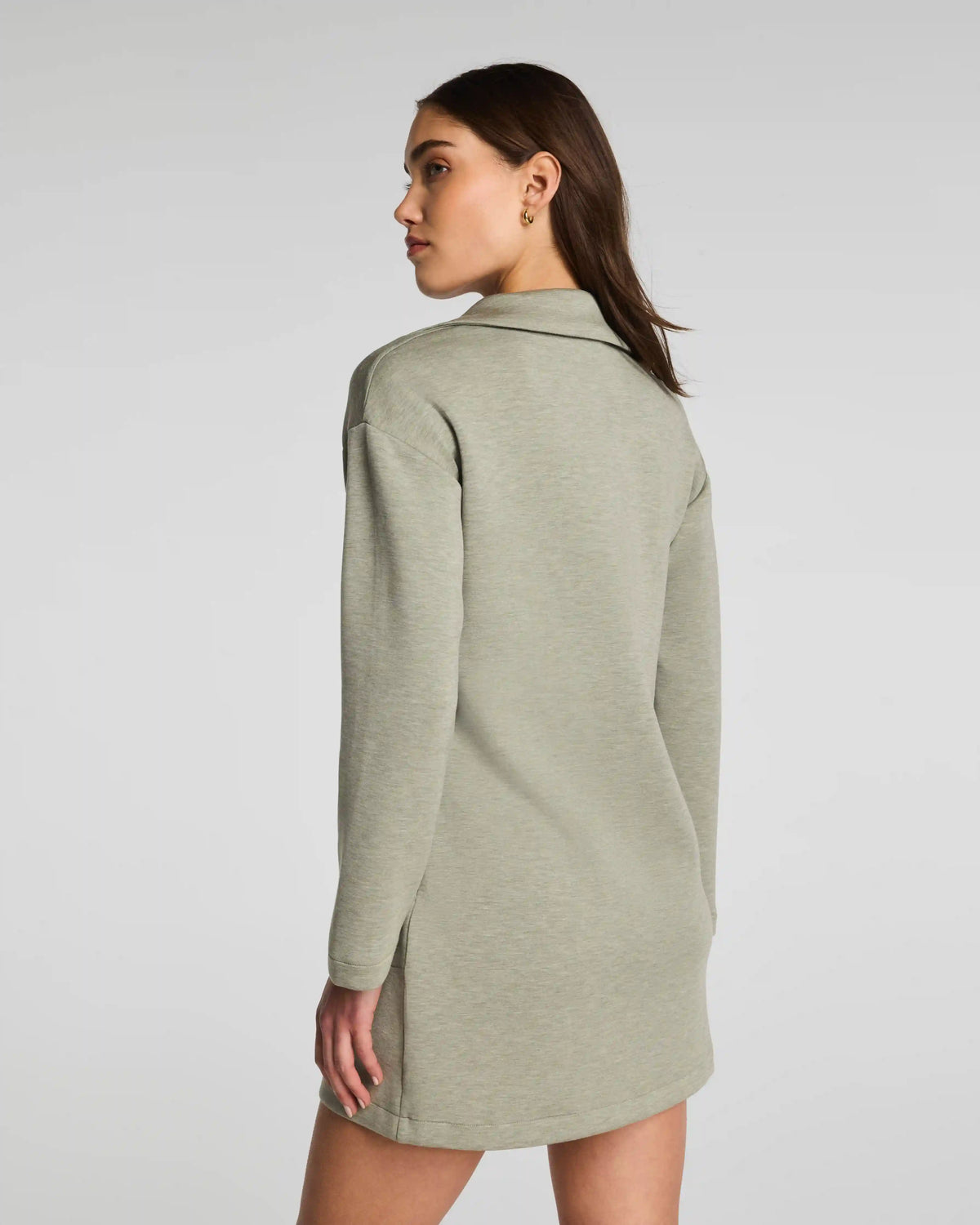 SPANX AirEssentials® Polo Long Sleeve Dress | Sage Brush Heather