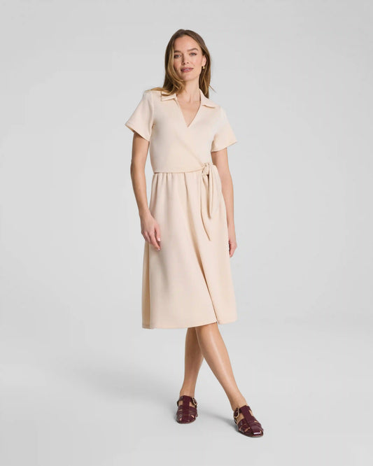 SPANX AirEssentials® Collared Tie-Waist Midi Dress