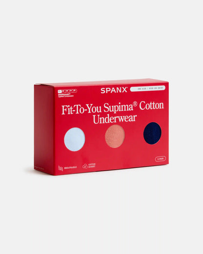 SPANXsmooth® Fit-To-You Supima® Cotton Brief 3-Pack | Summit/Clay/Timeless Navy