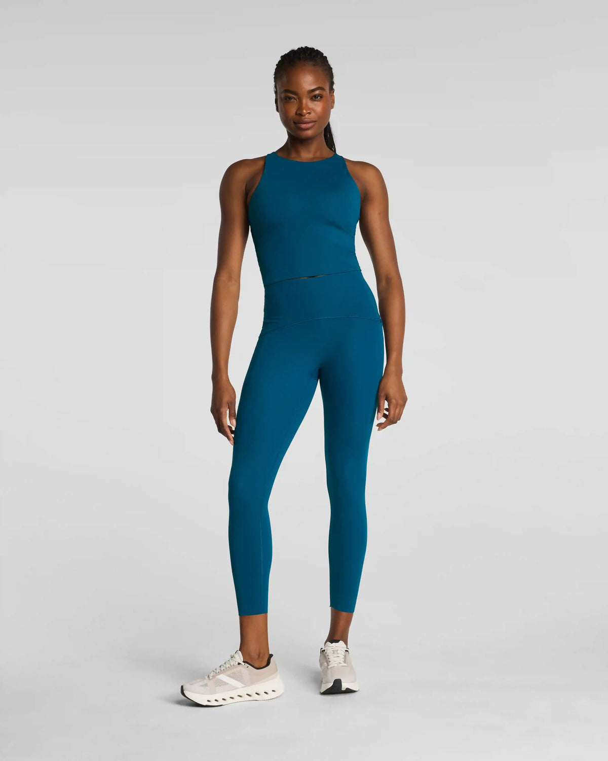 SPANX® BodyLine High Neck Cropped Tank with FlexForm Cups | Deep Cove